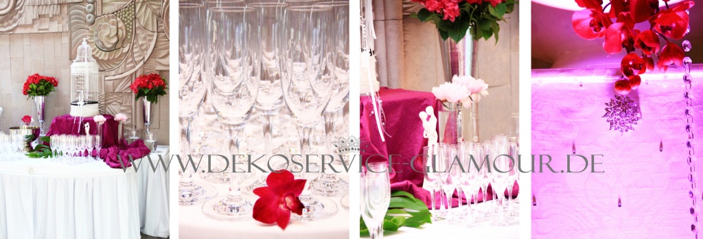 Pink schwarz glamour deko